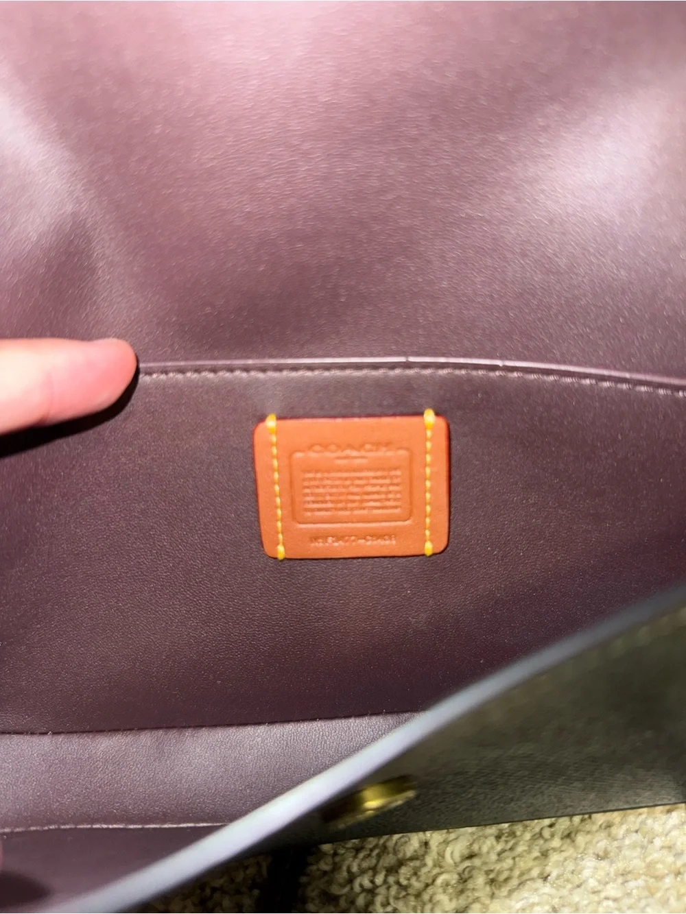 Coach Black Leather Crossbody with Gold 'C' Accent - Picture 4 of 4